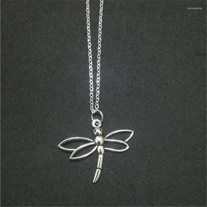 Подвесные ожерелья Dragonfly Collece Silver Color Тяжелый рождественский подарок вдохновляющий ювелирные украшения сочувствие