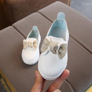 Athletic Shoes Baby Girl Fashion Bow Spring Autumn Casual Children 2023 Princess Pu Leather Sport Toddler Kids Sneakers 1 2 3 4 5 6 Year