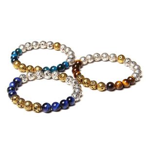 Pulseira de miçangas de pedra de lava frisada vulcânica nc difusor de óleo essencial olho de tigre pulseiras de ioga para mulheres e homens drop delivery jóias dh4qn