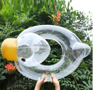 Transparent Duck Kids Swimming Ring Inflatable Tube Safety Baby Float Circle Swimming Pool Accessories Child Floats Tubes For Water Sport Mattress Alkingline