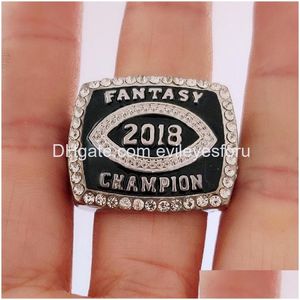 Cluster Rings Fashion Souvenir Fantasy Football Championship Bag Parts Drop Delivery Jewelry Dh9Rt