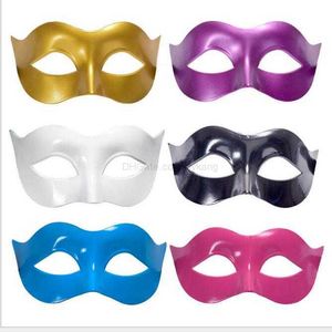7 colors Men Masquerade Mask Fancy Dress Venetian Masks Masquerade Masks Plastic Half Face Mask Halloween party bar cosplay Zorro masks
