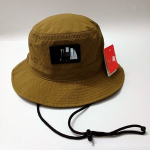 Outdoor Japanese Style Fisherman Hat Quick-Drying Waterproof Workwear Sun Hat Protection Hat Male Drawstring Bucket Hat Female Flat-Brimmed Cap
