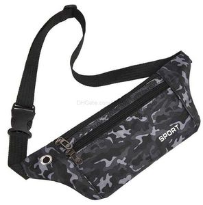 Vattentät midja Pack Women Sports Running Midjeväska Män Mobiltelefon Holder Belt Bag Gym Fitness Midjeväska Utomhus Travel Sling Pouch Camo Bröstväskor