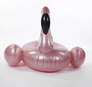 Colchão flamingo anel de natação em ouro rosa inflável jangada colchão de ar passeio em piscina brinquedos infláveis flutuadores brinquedo de água fashion para crianças e adultos