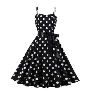 Flickaklänningar Kids Toddler Baby Girls Spring Summer Polka Dot ärmlös prinsessa klänning storlek 6