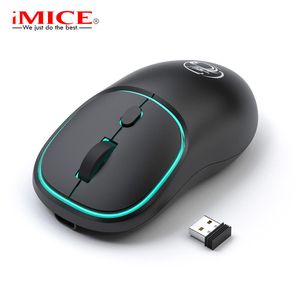 Fareler IMICE Şarj Edilebilir Kablosuz Fare Sessiz Bilgisayar LED Mini 1600 DPI Ergonomik Oyun Mause Dizüstü bilgisayar için Optik USB