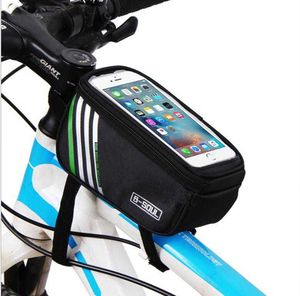 Pacote de tela sensível ao toque para telefone de bicicleta à prova d'água para ciclismo ao ar livre bolsas de tubo frontal mochilas acessórios de bicicleta alforjes bolsa de celular de 5,7 polegadas