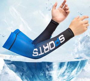 Ice Silk Fabric Running Hiking Camping Arm Warmers Basketball Glof Sleeve Running Arms Sleeves Cycling Hunting Protective Summer Sports Safety Gear