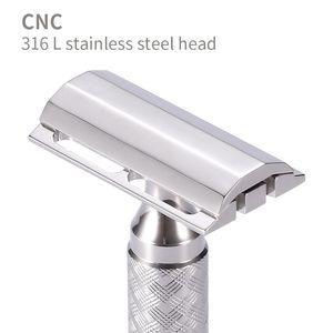 Blad CNC 316L Pure Stainless Steel Double Edge Safety Razor Head 5 sidor