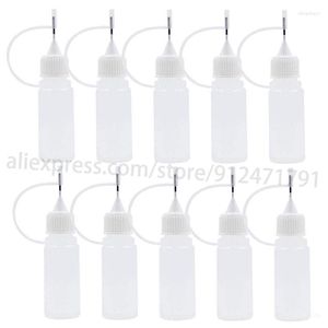 Bottiglie di stoccaggio 50/100pcs 10ml Contagocce di plastica vuoto Comprimibile Applicatore di bottiglie con punta ad ago Riutilizzabile con tappi lunghi per colla fai da te