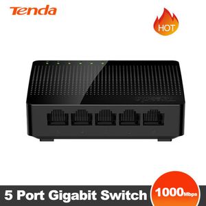 Routter Tenda SG105 Nätverksomkopplare 5 Port Gigabit Desktop Switch 10/100/1000 Mbps RJ45 Port SoHo Switch 16Gbps växlingskapacitet