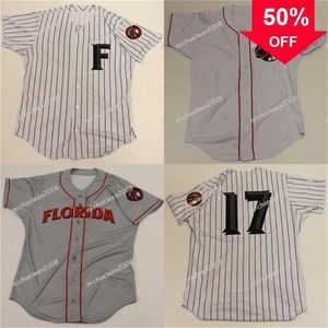 Xflsp GlaMitNess Masculino Florida Fire Frogs Branco Cinza Personalizado Camisas Costuradas Duplas Camisas de Beisebol Alta Qualidade