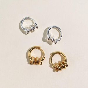 Hoop Earrings ANENJERY Small Circle Wrapped For Women Girl Minimalist Huggies Aretes Brincos