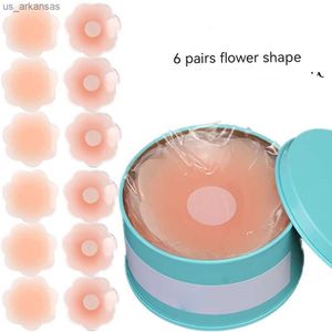 6 pares Silicone Cobertura de Mamilo Reutilizável Feminino Pétalas de Peito Sutiã Invisível Sutiã Adesivo Almofadas de Sutiã Adesivo Cubre Pezon L230523