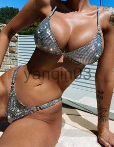 Women's Swimwear 2023 Sexy Bikinis Summer Shiny Micro Bikini Set Bandage Swimsuit Women Swimwear Female Bathing Suit Biquini J230603