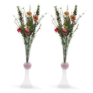 High-foot acrylic vase soft decoration props tall reversible clear crystal trumpet vase 24inch for wedding table imake940