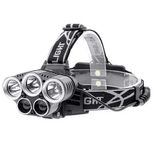 8000 Lumen Hight Power Headlight 5 LED -strålkastare XML T6 LED -huvudlampan Ficklampan 18650 Batteri USB -laddningsbart utomhusvattentät Zoomable Torch Lantern Lights