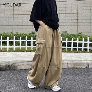 Pants Harajuku Vintage Wide leg jeans Pants Men Casual Joggers Harem Pants White Cargo Pants Skateboard Trousers 2022 Streetwear