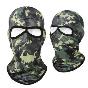 2 håls taktiska skyddande ansiktsmask militär kamouflage balaclava hatt utomhus cykel fiske jakt huva skydd armé taktiska balaclava hattar skidkap