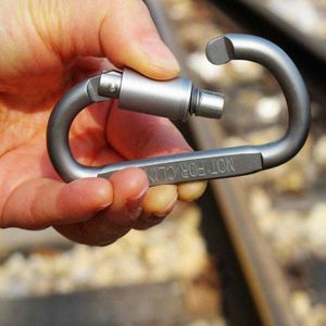 Stort utomhusläger D Aluminium Carabiner Snap Clips Hook Carabiner Ring Keyrings Key Chain vandring Aluminium Metall rostfritt stål Carabiners
