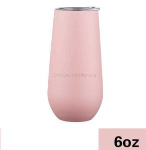 6oz rostfritt stål tumbler vin kopp vatten ägg form kaffe te mugg mjölk dricka öl koppar muggar vakuumkolvar