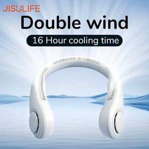Fans JISULIFE Portable Neck Fan USB Rechargeable Bladeless FAN MINI Electric Ventilador Silent Neckband Wearable Cooling for Sports 230602