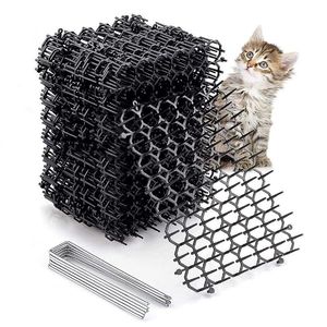 Gabbie giardinaggio gatto scat mat di plastica in plastica recinzione anticat strisce picchi cinghieri deterrente tenere lontano il cane da gattino scavare forniture per animali domestici