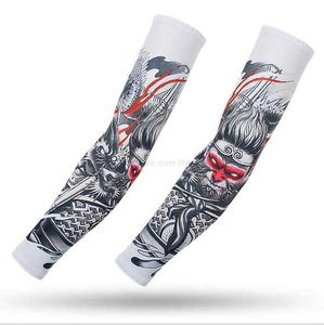 Temporary Tattoos Arm Warmer Summer Outdoor Cycling Bike Sunscreen 3D Print Tattoo Sleeve Cooling Men women UV Protection Tactical Army Paintball Arms Sleeves