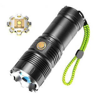 A mais poderosa lanterna lanterna portátil destaque zoom lanternas de tiro longo usb recarregável led mini lanternas táticas alkingline