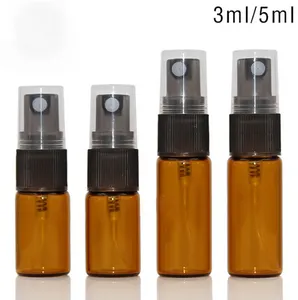 3 ml 5 ml 10 ml bärnsten glas sprayflaska med kosmetisk hudvårdsförd