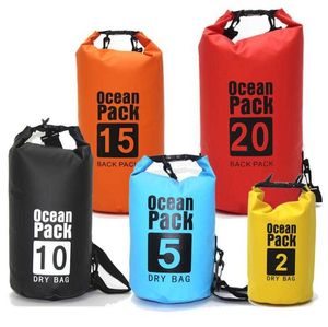 Bolsa de mochila seca à prova d'água Bages de caminhada de camping ao ar livre Pacotes de oceano Pacotes de raftting praia Bolsa de ombro flutuante de rafting de rafting