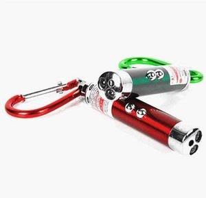 Mini 3 em 1 Laser Pointer Lanterna Lanterna Lâmpada Portátil Chaveiro Chaveiro Laser Lanterna Lanternas canetas pontiagudas