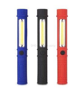 Toptan Cob LED Mini Kalem Işık Çok Fonksiyonlu LED Meşale Işık Kobu Saplama İş Fenslight Cob İş El Torch Açık Kamp Yürüyüşü El Feneri
