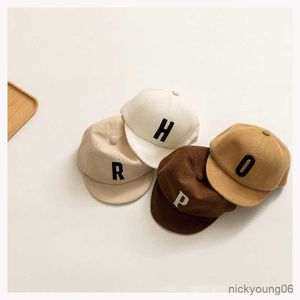 ヘアアクセサリー新しいコーデュロイベビーボールキャップ春夏グリル男の子調整可能なカジュアルキャップソリッドカラーレター幼児帽子