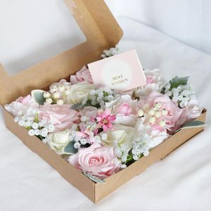 Dekorativa blommor Romantisk simulering Flower Box Decorations Birthday Holiday Diy Gifts Wedding Artificial Supplies