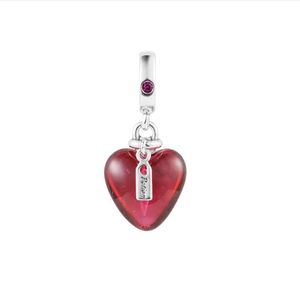 Fits Pandora Bracelet 925 Sterling Silver Love Potion Murano Glass Heart Dangle Charm Beads Jewelry for Women Free Shipping 2023 new diy pendant