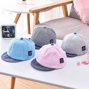 2PCS Hair Accessories Soft Eave Baby Baseball Cap Summer Botton Boy Girl Hat Casual Striped Infant Caps