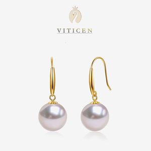 Dangle Chandelier Real 18k Gold Pearl Earrings Au750 In Natural Pearl Earwear For Women's Christmas Woman Gifts Wedding Party Fine Jewelry 230602