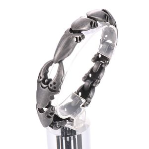 Casting Biker Chain Crab Pincers Bracelet Bangle for Mens Boys Stainless Steel Punk 3D Scorpion Claw Jewelry 14mm 8.85inch 88g Weight