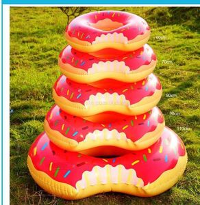60-120cm Inflatable Toys Strawberry Donut Pool Floats Inflatable Donut Swim Ring Inflatable Floats Pool Toys Swimming Float Adult swim ring