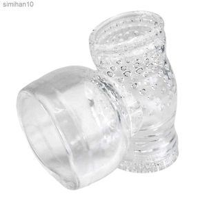 DIY Tanks Transparent Magic Wand Headgear AV Stick Attachment Vibrator Accessories Penis Masturbation Sleeve Adult Sex Toys for L230518