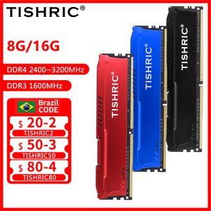 RAMs TISHRIC Ram Memory DDR4 3200mhz 2666MHz 2400MHz 8GB 16GB Ram DDR3 8G 1600 Desktop Memory With Heat Sink For B250 X99 Motherboard