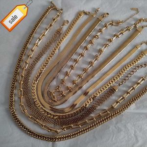 Partihandel Guldpläterad smycken Twisted Snake Miami Cuban Chain Choker Halsband Kvinnor Rostfritt stål Chunky Chain Halsband