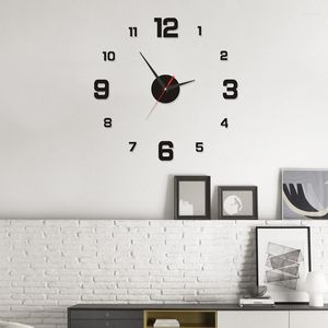 Väggklockor Mute Clock Diy Digital vardagsrum sovrum Punch-Free Walls Sticker Office Decoratio