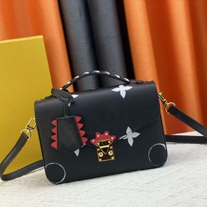 Bolsa de grife de alta qualidade, masculina e feminina, portátil, de grande capacidade, em couro, estampada, única, bolsa de ombro, temperamento, em relevo, bolsa tiracolo #45385