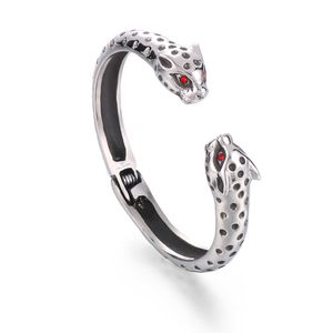 Prunk Personal Red-Eye Leopard Cuff Bangle Bangele Steel Detival Full for Women Mens 10mm 60mm Innder