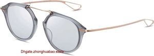 Fabrik Großhandel Top -Qualität Dita Sonnenbrille Online -Shop Kohn Dtsaf Satin Crystal Grey Roségold Band Medium AR MM mit Geschenkbox