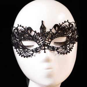 Maschere per dormire 1 PZ Sexy Ladies Masquerade Ball Mask Maschera per occhi da festa veneziana Lace Up New Black Carnival Fancy Dress Costume Sexy Party Decor J230602