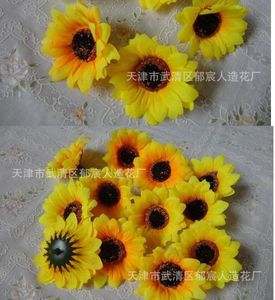 Gratis frakt 7cm DIY Sunflower Head, Artificial Flowers, Hair Clip Ornaments